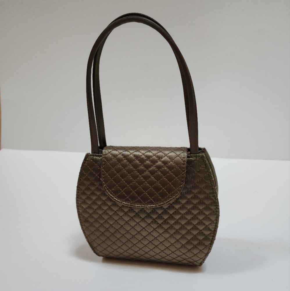 VINTAGE 1990s LIZ CLAIBORNE TAUPE HAND CARRY EVENING BAG NWOT MINT CONDITION